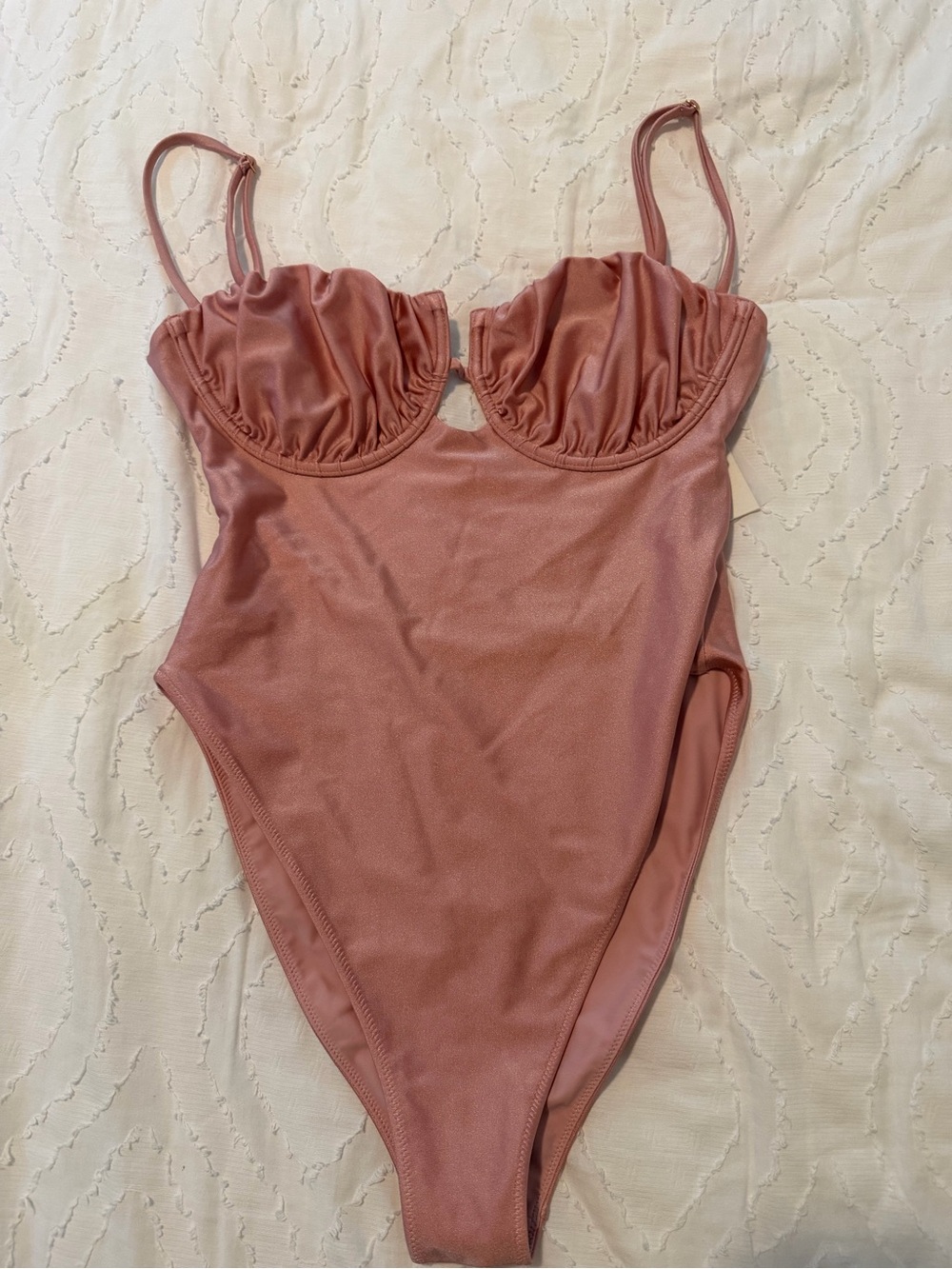 Montce satin rose petal one piece NEW large